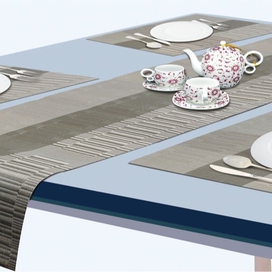 Stalo runner PVC 70% + PET 30%, Dryžuotas raštas, Naujasis Kinų stilius, Pritaikomas, Biodegraduojamas