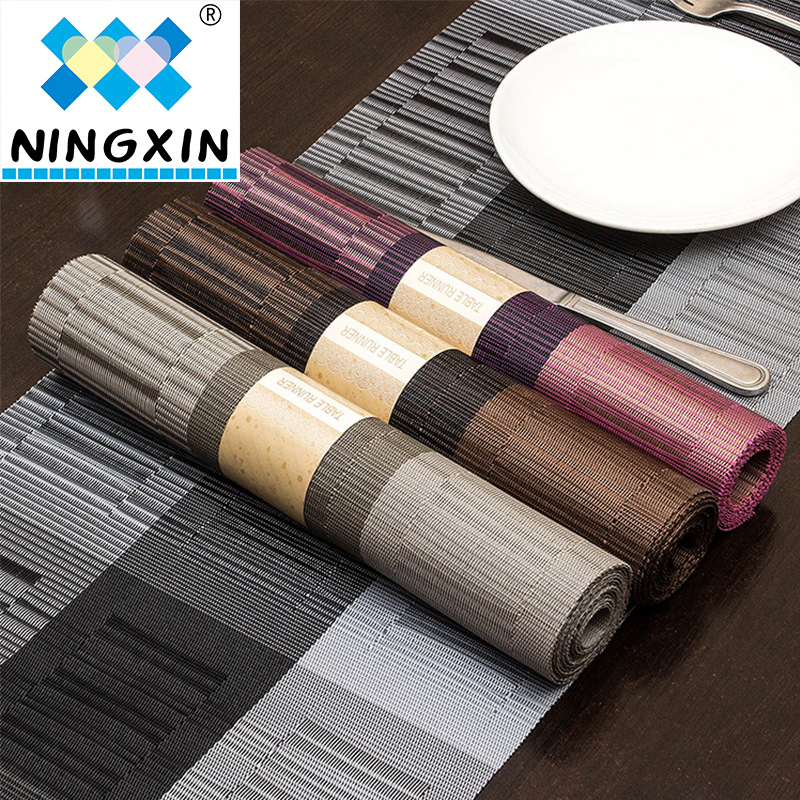 Stalo runner PVC 70% + PET 30%, Dryžuotas raštas, Naujasis Kinų stilius, Pritaikomas, Biodegraduojamas