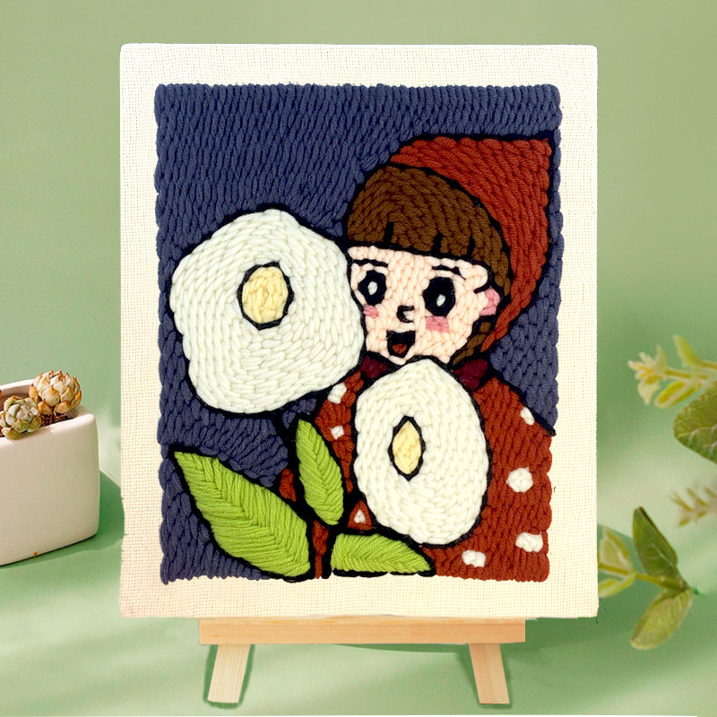 Krustšūšanas komplekts ar karikatūru/anime motīvu, mūsdienīgs minimālisma stils; piemērots viesistabai vai guļamistabai.