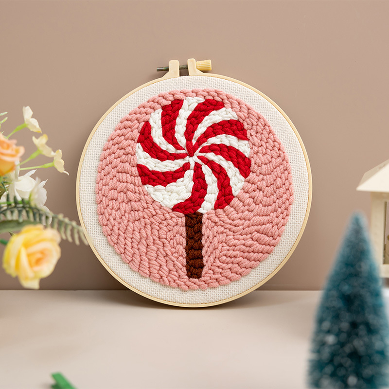 Ojindiy Punch Needle Adatu Komplekts – Kokvilna, Svētku Raksts, DIY Audumu Izšūšana