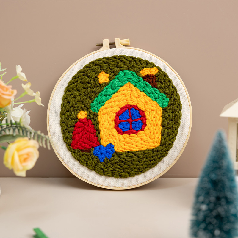 Ojindiy Punch Needle Adatu Komplekts – Kokvilna, Svētku Raksts, DIY Audumu Izšūšana