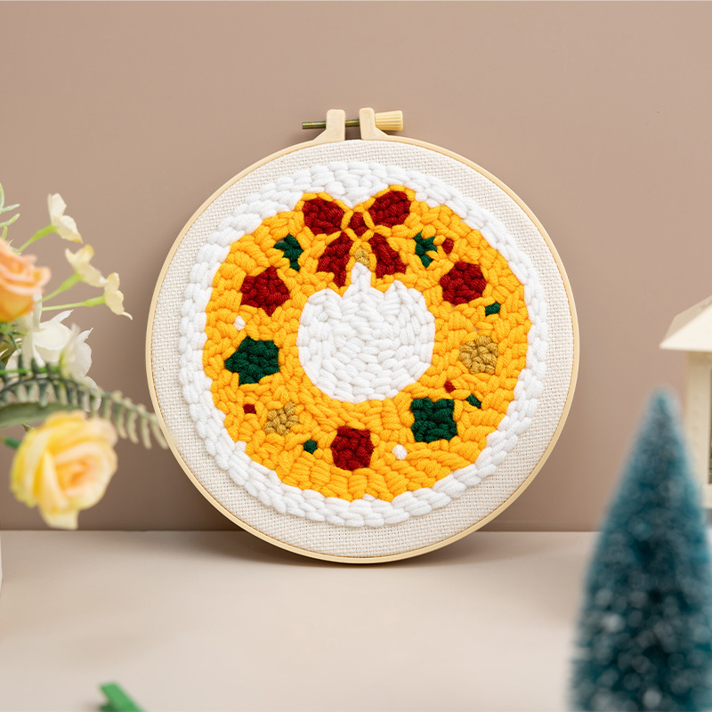 Ojindiy Punch Needle Adatu Komplekts – Kokvilna, Svētku Raksts, DIY Audumu Izšūšana