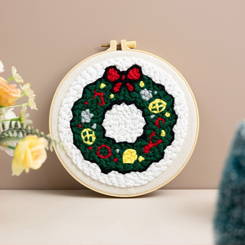 Ojindiy Punch Needle Adatu Komplekts – Kokvilna, Svētku Raksts, DIY Audumu Izšūšana