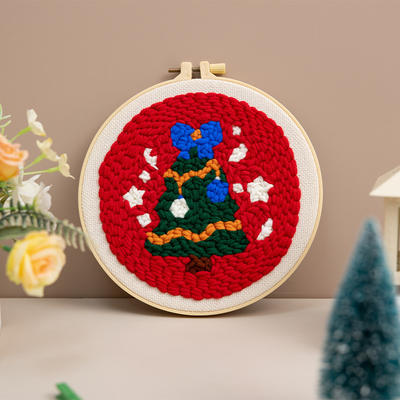 Ojindiy Punch Needle Adatu Komplekts – Kokvilna, Svētku Raksts, DIY Audumu Izšūšana