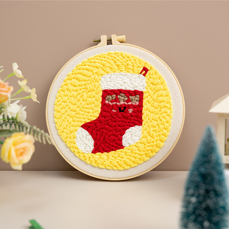 Ojindiy Punch Needle Adatu Komplekts – Kokvilna, Svētku Raksts, DIY Audumu Izšūšana