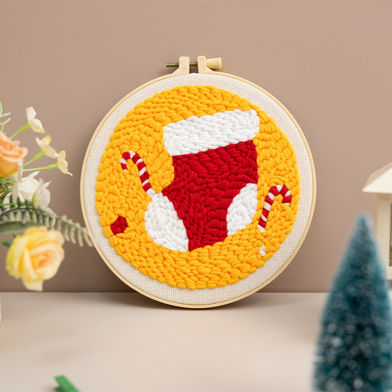 Ojindiy Punch Needle Adatu Komplekts – Kokvilna, Svētku Raksts, DIY Audumu Izšūšana