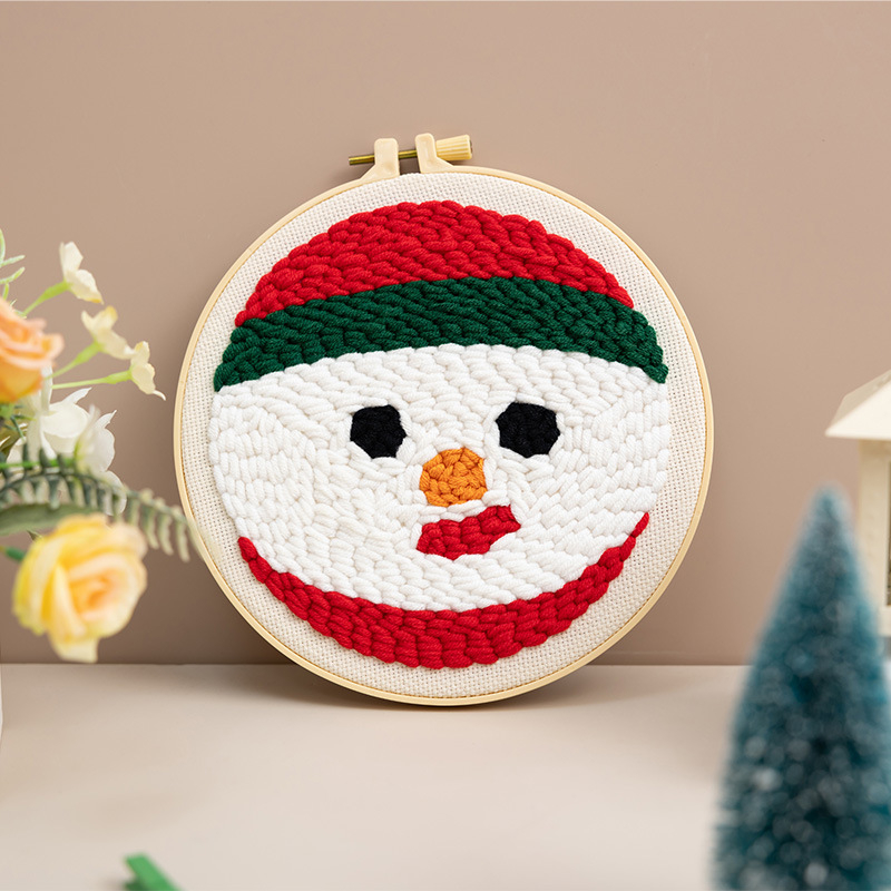 Ojindiy Punch Needle Adatu Komplekts – Kokvilna, Svētku Raksts, DIY Audumu Izšūšana