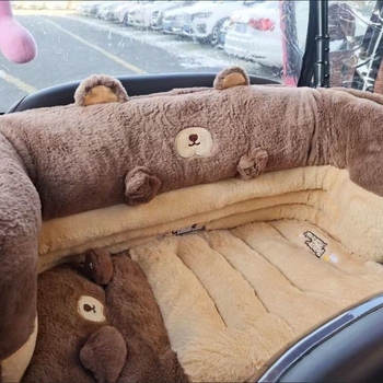 Elektrinis triciklas žieminei sėdynės pagalvė su nugaros atrama, integruotas gaubtas, fleece audinys priekinėms ir galinėms sėdynėms