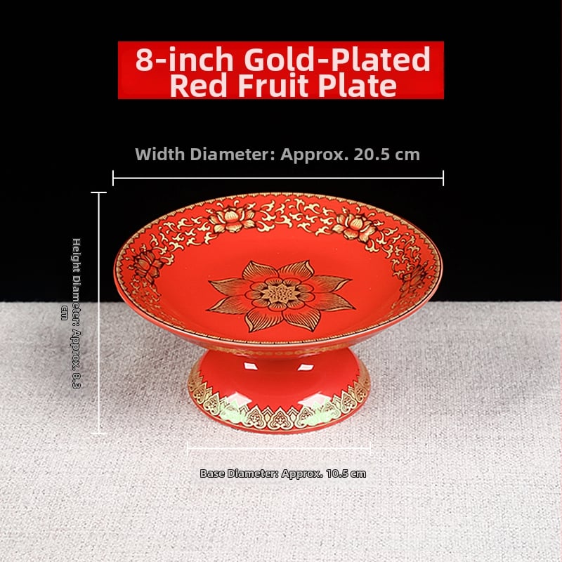 Vaisių lėkštė Budai, dekoratyvinė lėkštė su šilko gėle, universalaus stiliaus, paviršius: kitas, dovana gimtadieniui