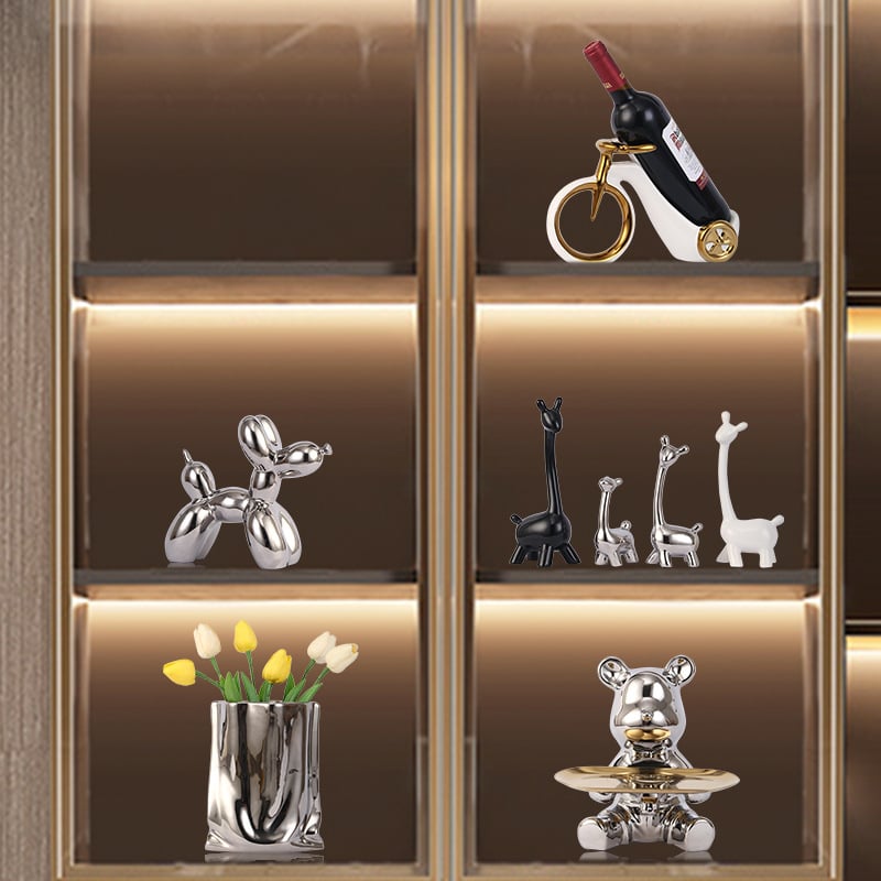 Lufi kutya szobor szintetikus gyantából - modern, minimalist dizájn a nappaliba és szekrényekhez; Anyag: szintetikus gyanta; Kategória: gyanta kézműves tárgyak; Ajándék új otthonra