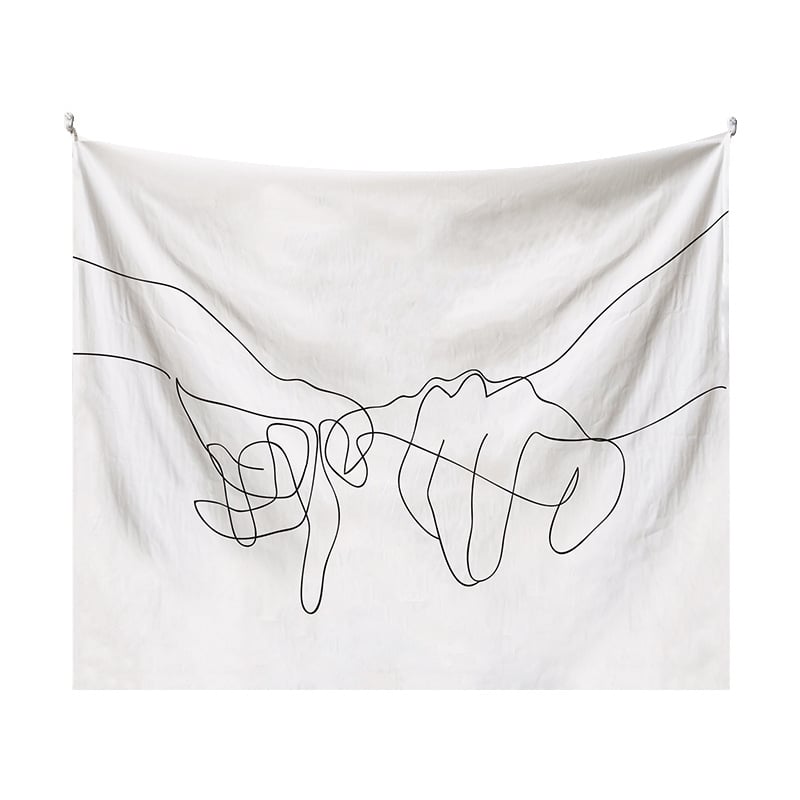 Japán stílusú falikárpit lányos illusztrációval – modern minimalista stílus, poliészter anyag, digitális hőtranszfer nyomtatás, téglalap alakú, testreszabható, alkalmas hálószobára, tanulószobára, gyerekszobára