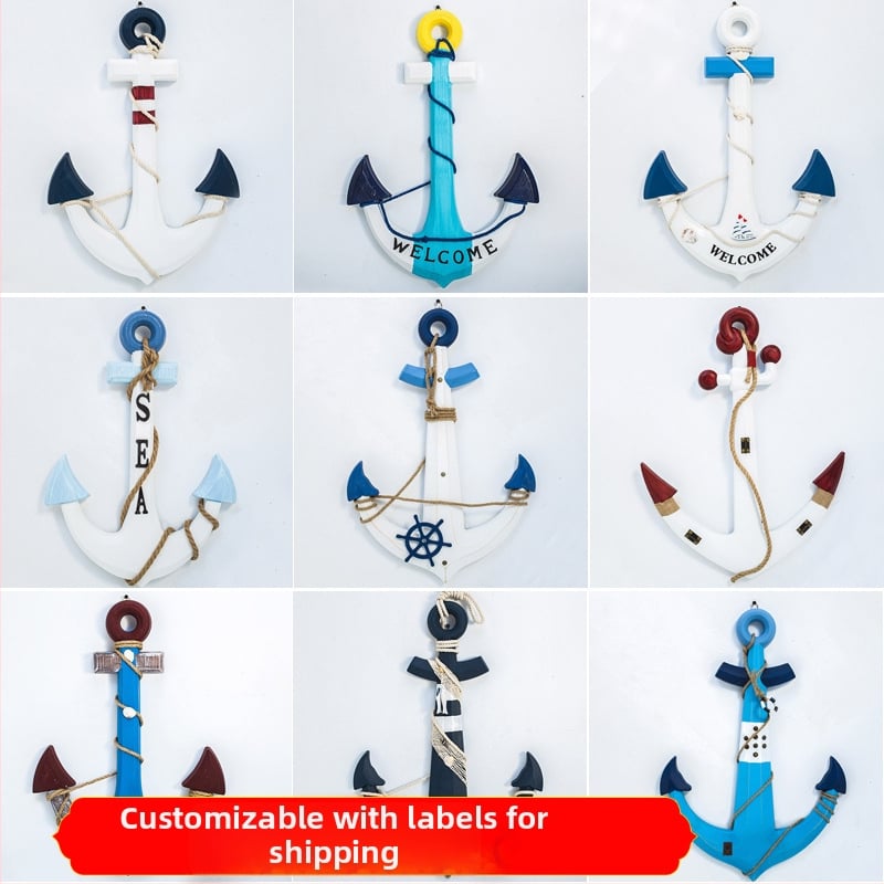 Medinis ankeris – sienos dekoras, Viduržemio jūros stilius, Welcome motyvas, pušies medis