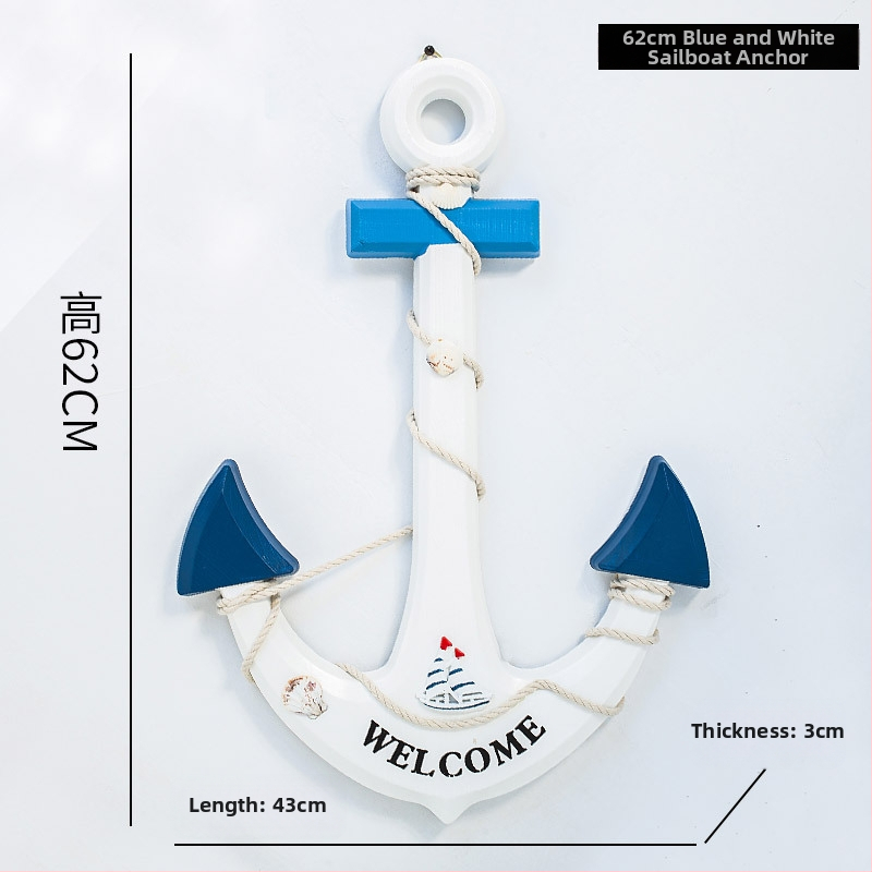 Medinis ankeris – sienos dekoras, Viduržemio jūros stilius, Welcome motyvas, pušies medis