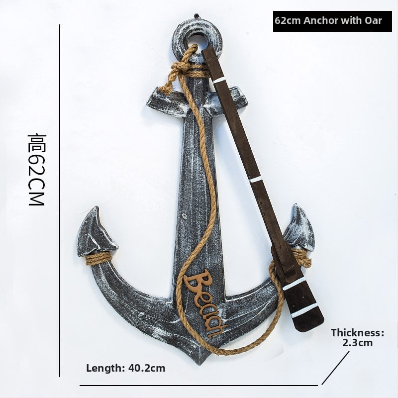 Medinis ankeris – sienos dekoras, Viduržemio jūros stilius, Welcome motyvas, pušies medis