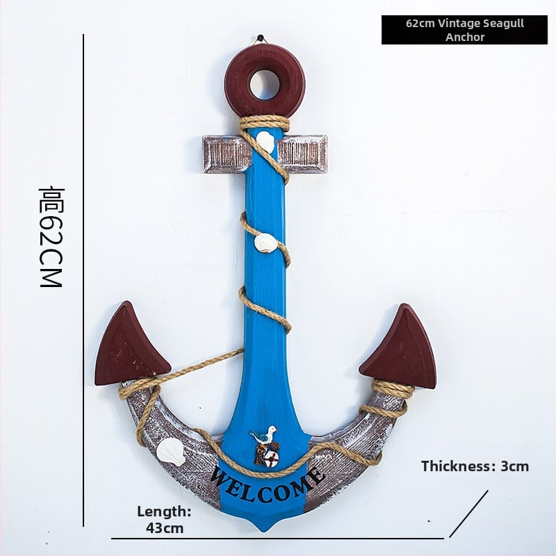 Medinis ankeris – sienos dekoras, Viduržemio jūros stilius, Welcome motyvas, pušies medis