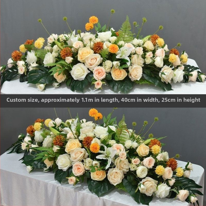 Mākslīgu ziedu galda centrālais dekors – margriete drukāšana, flokēšana, kāzām