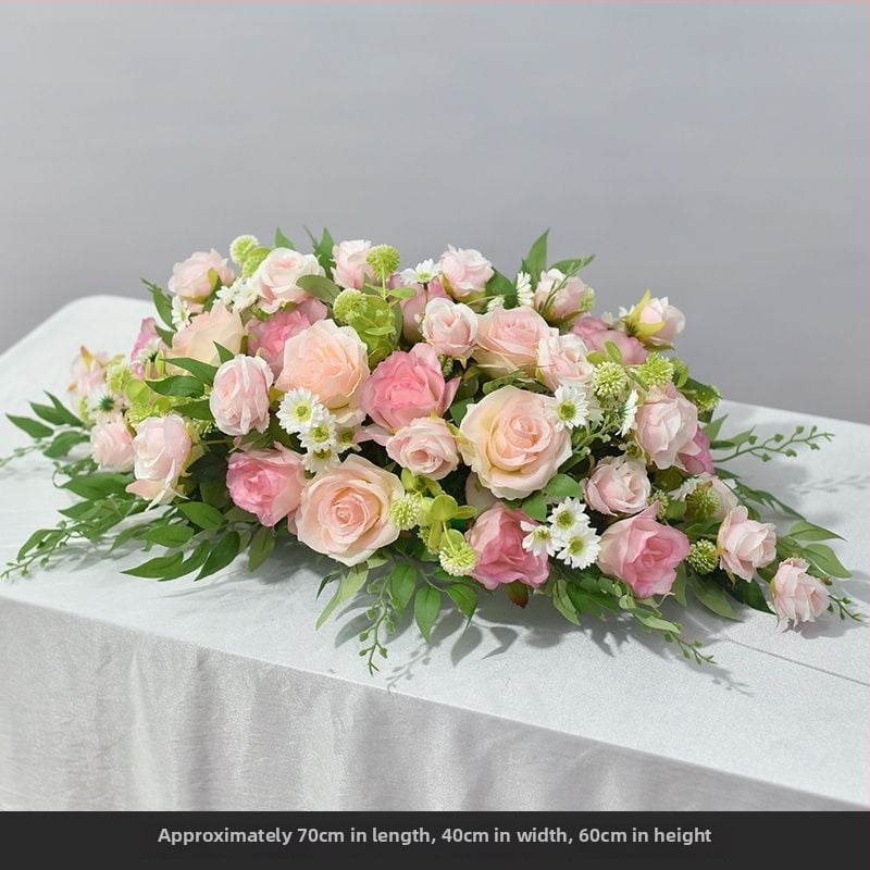 Mākslīgu ziedu galda centrālais dekors – margriete drukāšana, flokēšana, kāzām