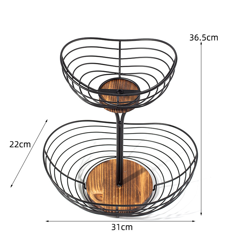 Gyümölcstál több rétegű kovácsoltvasból és fapanelből, falra szerelhető a nappaliba, skandináv egyszerű stílus, banánkosár