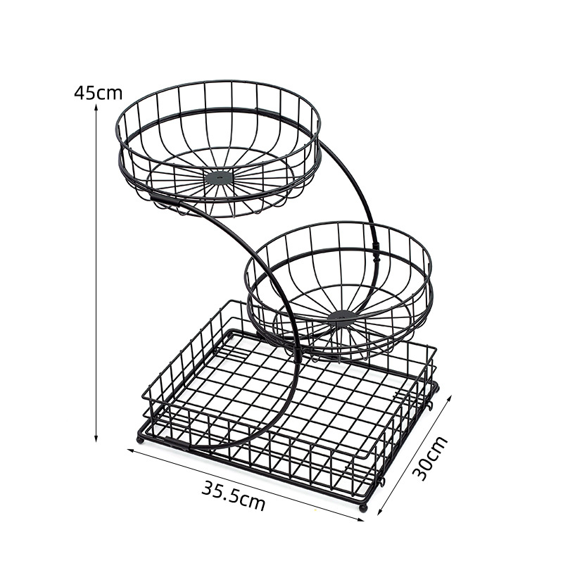 Gyümölcstál több rétegű kovácsoltvasból és fapanelből, falra szerelhető a nappaliba, skandináv egyszerű stílus, banánkosár