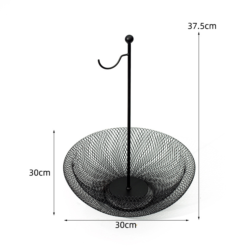 Gyümölcstál több rétegű kovácsoltvasból és fapanelből, falra szerelhető a nappaliba, skandináv egyszerű stílus, banánkosár