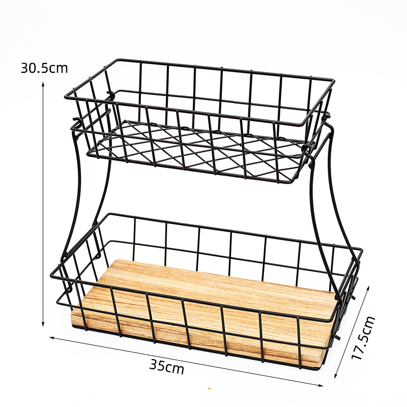 Gyümölcstál több rétegű kovácsoltvasból és fapanelből, falra szerelhető a nappaliba, skandináv egyszerű stílus, banánkosár