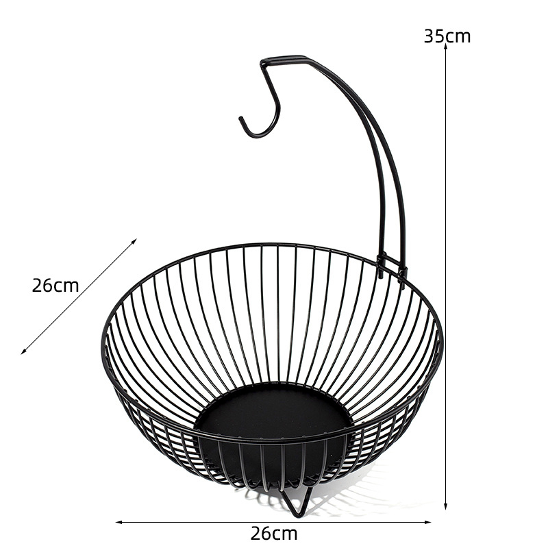 Gyümölcstál több rétegű kovácsoltvasból és fapanelből, falra szerelhető a nappaliba, skandináv egyszerű stílus, banánkosár