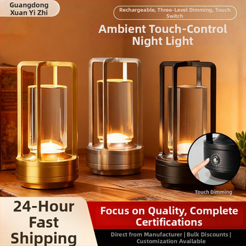 Stalo lempa su kryžiaus formos krištolo dizainu, įkraunama, prisilietimo valdymas, aplinkos šviesa, metalo laikiklis