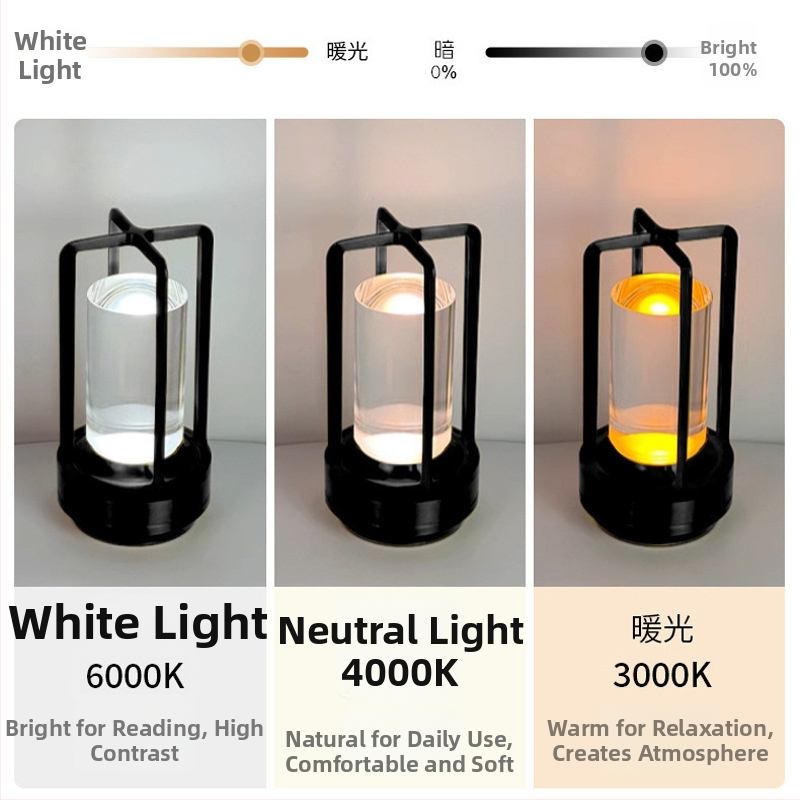 Stolná lampa s krížovým kryštálovým dizajnom, dobíjateľná, dotykové ovládanie, ambientné svetlo, kovový držiak