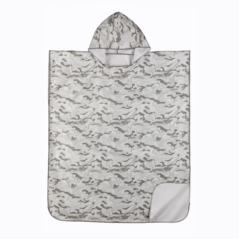 Kapucėtas vonios rankšluostis, dvipusis veliūras spausdintas — Zhikai textile, 200–300 g, spausdinimas