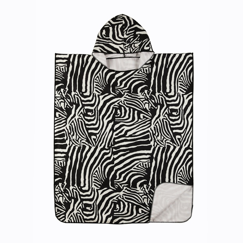 Kapucėtas vonios rankšluostis, dvipusis veliūras spausdintas — Zhikai textile, 200–300 g, spausdinimas