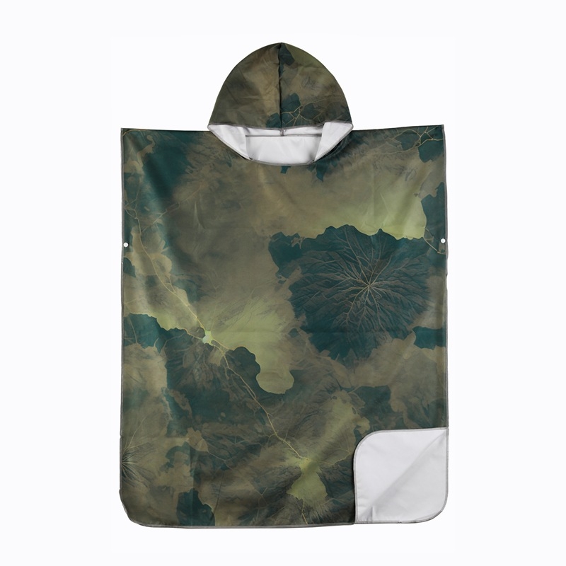 Kapucėtas vonios rankšluostis, dvipusis veliūras spausdintas — Zhikai textile, 200–300 g, spausdinimas