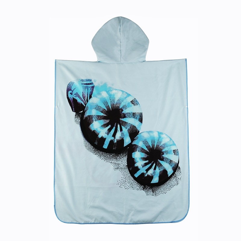 Kapucėtas vonios rankšluostis, dvipusis veliūras spausdintas — Zhikai textile, 200–300 g, spausdinimas