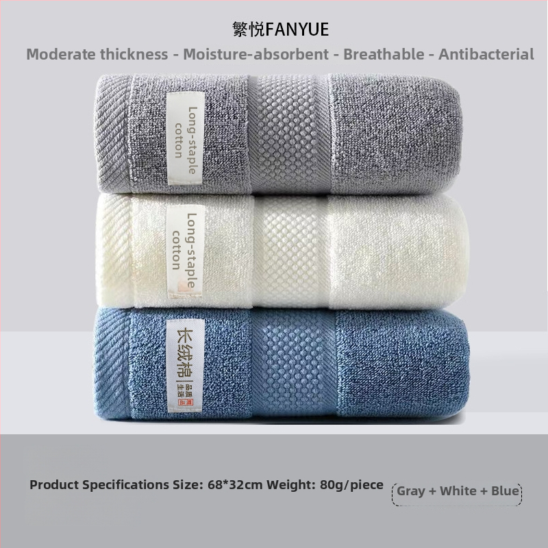 Pamut arc- és testtörölköző, vastagított, puha, nagyon nedvszívó, 100D szál, egyszerű szövés