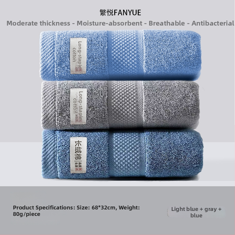 Pamut arc- és testtörölköző, vastagított, puha, nagyon nedvszívó, 100D szál, egyszerű szövés