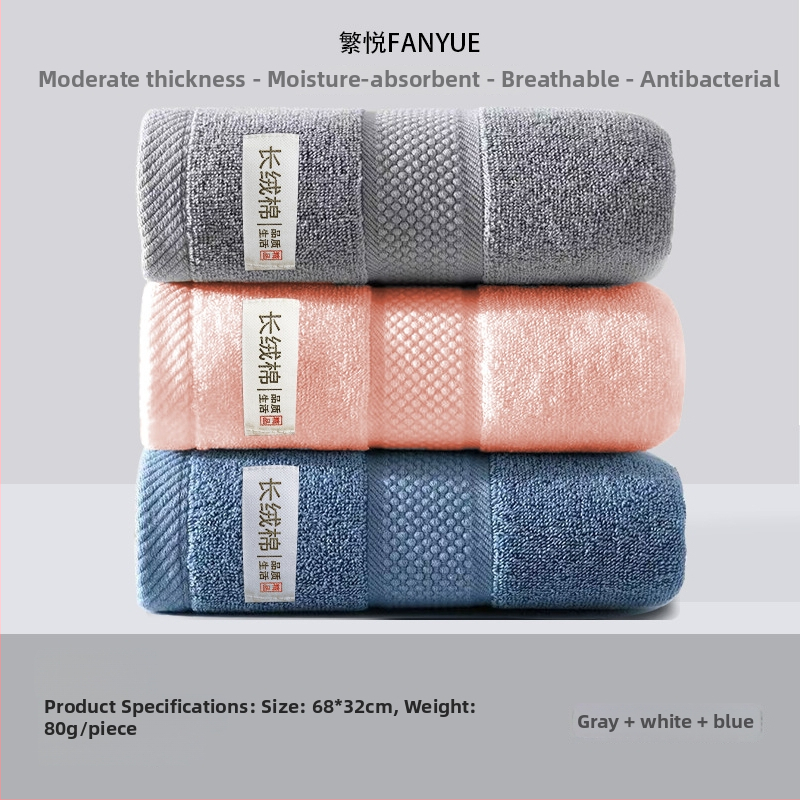 Pamut arc- és testtörölköző, vastagított, puha, nagyon nedvszívó, 100D szál, egyszerű szövés