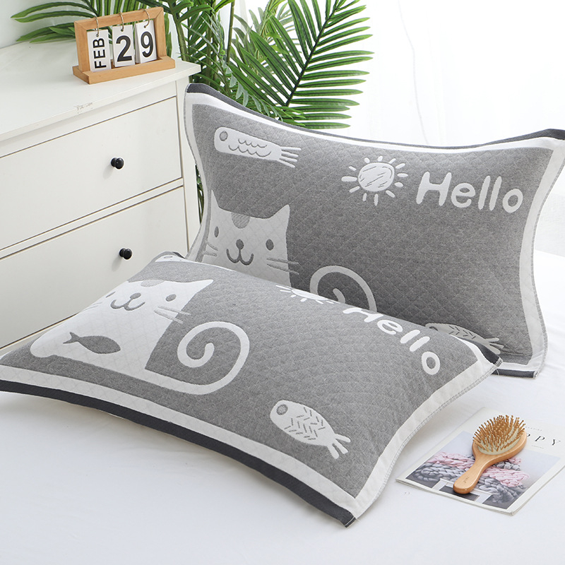 Géz párnahuzat jacquard mintával, vastított, esküvőkhöz, pároknak, diákoknak, szállodáknak és otthoni használatra | Márka: Three Dolls | Anyag: Kémiai rost | Kategória: Géz párnahuzat | Nyomtatott logó: OK