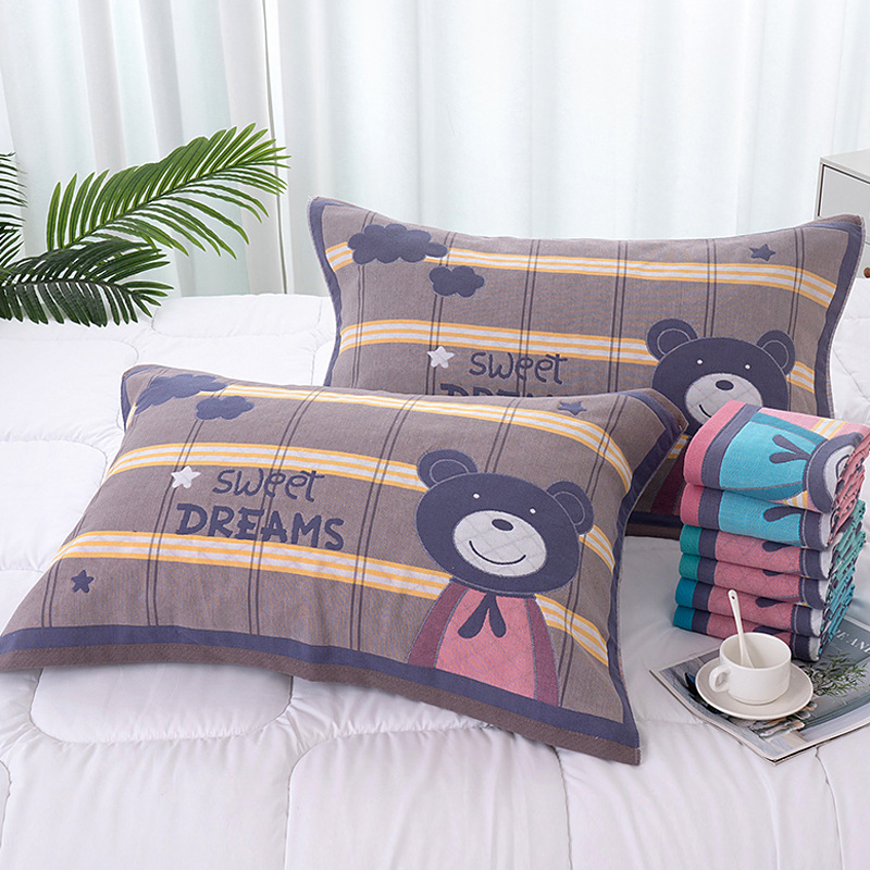 Четирислоен марлен възглавничен кърпич с джакардов принт | меко усещане | персонализирано отпечатване на лого | подходящ за всички