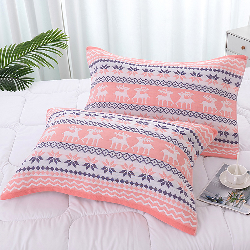 Четирислоен марлен възглавничен кърпич с джакардов принт | меко усещане | персонализирано отпечатване на лого | подходящ за всички