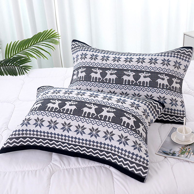 Четирислоен марлен възглавничен кърпич с джакардов принт | меко усещане | персонализирано отпечатване на лого | подходящ за всички