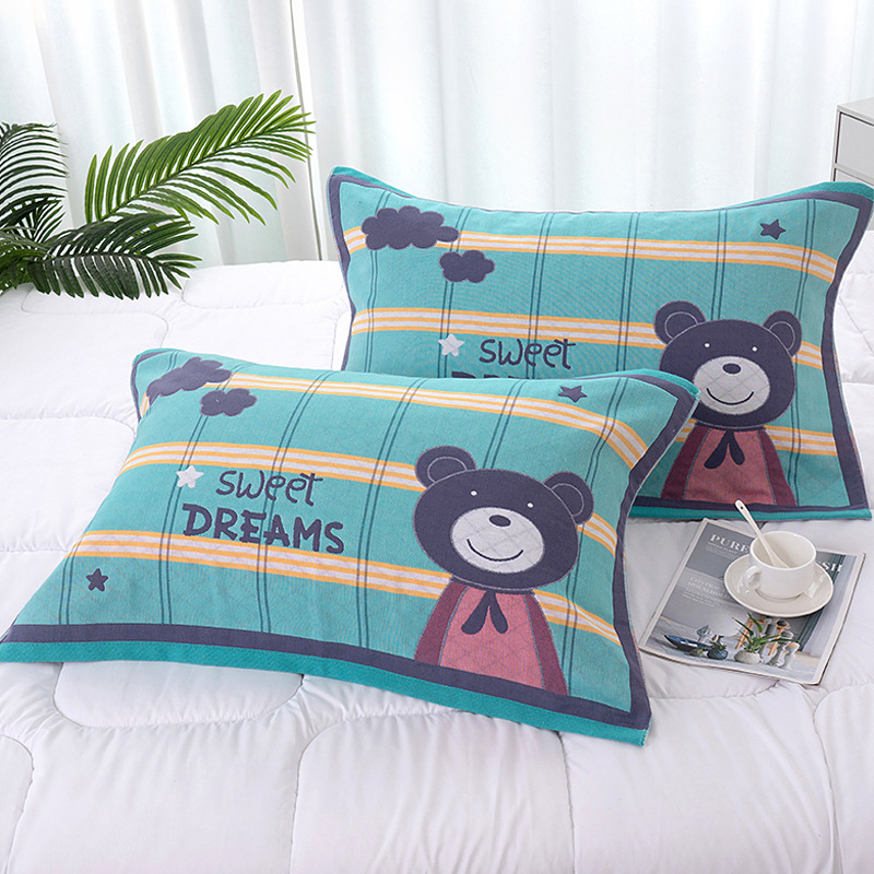 Четирислоен марлен възглавничен кърпич с джакардов принт | меко усещане | персонализирано отпечатване на лого | подходящ за всички