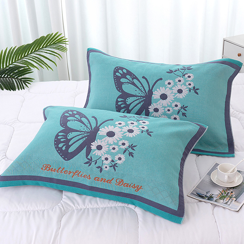 Четирислоен марлен възглавничен кърпич с джакардов принт | меко усещане | персонализирано отпечатване на лого | подходящ за всички