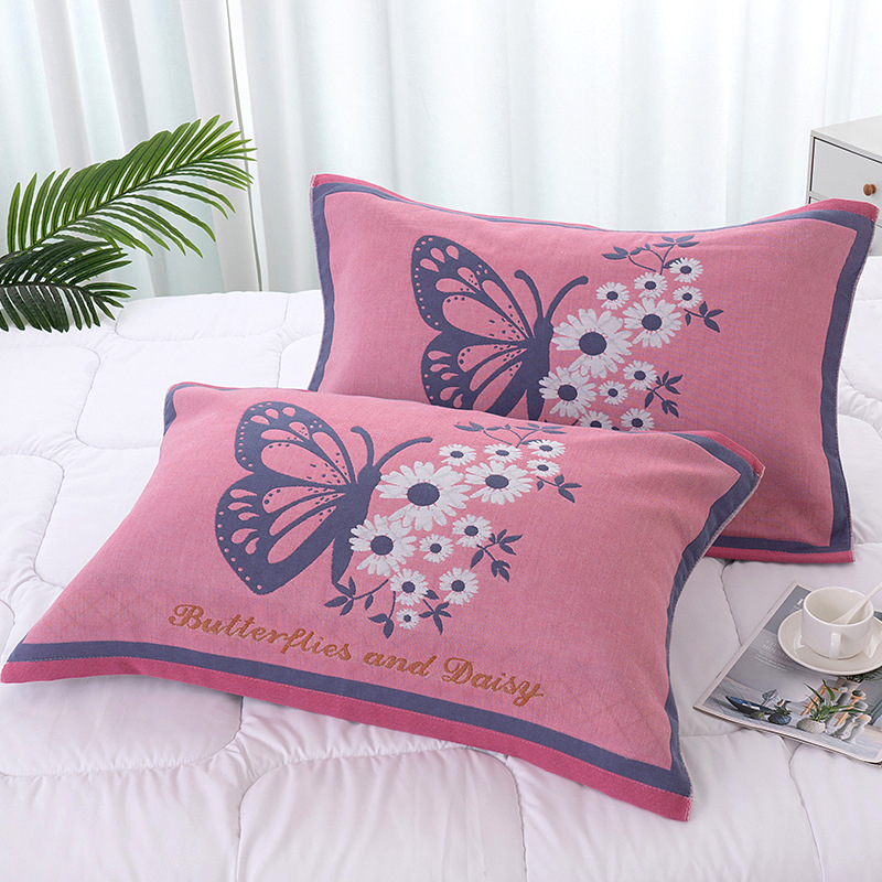 Четирислоен марлен възглавничен кърпич с джакардов принт | меко усещане | персонализирано отпечатване на лого | подходящ за всички