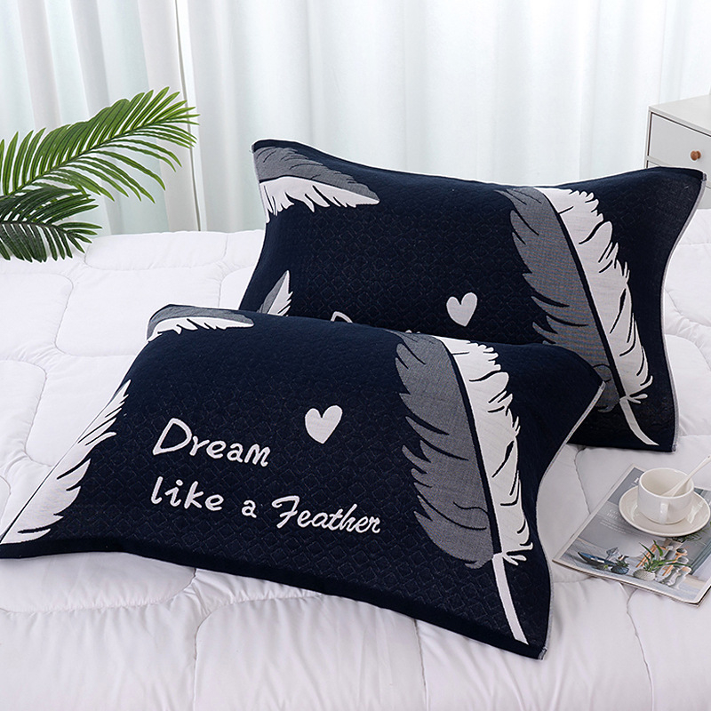 Четирислоен марлен възглавничен кърпич с джакардов принт | меко усещане | персонализирано отпечатване на лого | подходящ за всички