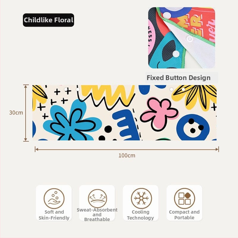 Hűtő sporttörölköző gyorsan száradó izzadságfelszívó tulajdonságokkal, 80% poliészter + 20% poliamid, 155 g, kevert fonal, logónyomás elérhető