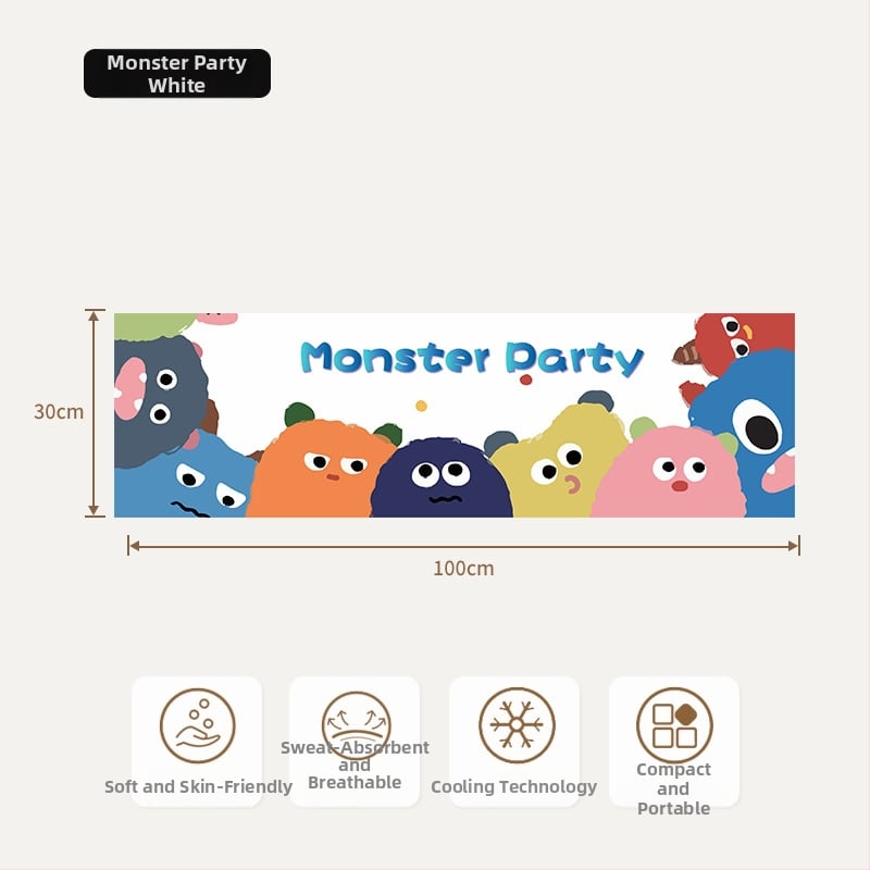 Hűtő sporttörölköző gyorsan száradó izzadságfelszívó tulajdonságokkal, 80% poliészter + 20% poliamid, 155 g, kevert fonal, logónyomás elérhető