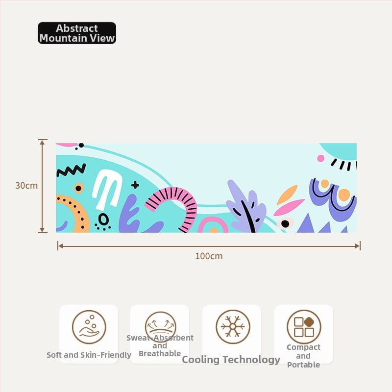 Hűtő sporttörölköző gyorsan száradó izzadságfelszívó tulajdonságokkal, 80% poliészter + 20% poliamid, 155 g, kevert fonal, logónyomás elérhető