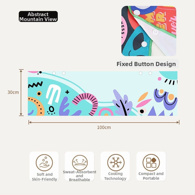 Hűtő sporttörölköző gyorsan száradó izzadságfelszívó tulajdonságokkal, 80% poliészter + 20% poliamid, 155 g, kevert fonal, logónyomás elérhető