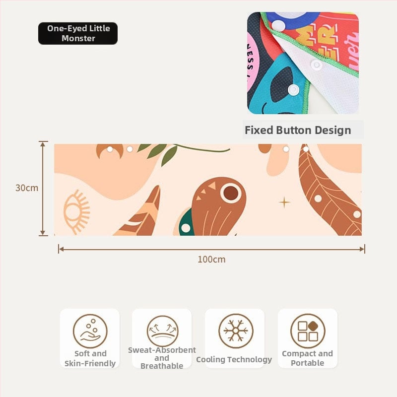 Hűtő sporttörölköző gyorsan száradó izzadságfelszívó tulajdonságokkal, 80% poliészter + 20% poliamid, 155 g, kevert fonal, logónyomás elérhető