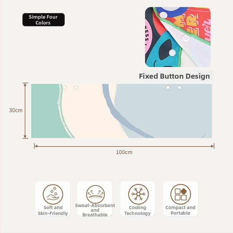 Hűtő sporttörölköző gyorsan száradó izzadságfelszívó tulajdonságokkal, 80% poliészter + 20% poliamid, 155 g, kevert fonal, logónyomás elérhető
