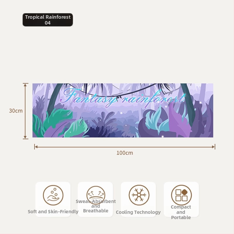 Hűtő sporttörölköző gyorsan száradó izzadságfelszívó tulajdonságokkal, 80% poliészter + 20% poliamid, 155 g, kevert fonal, logónyomás elérhető